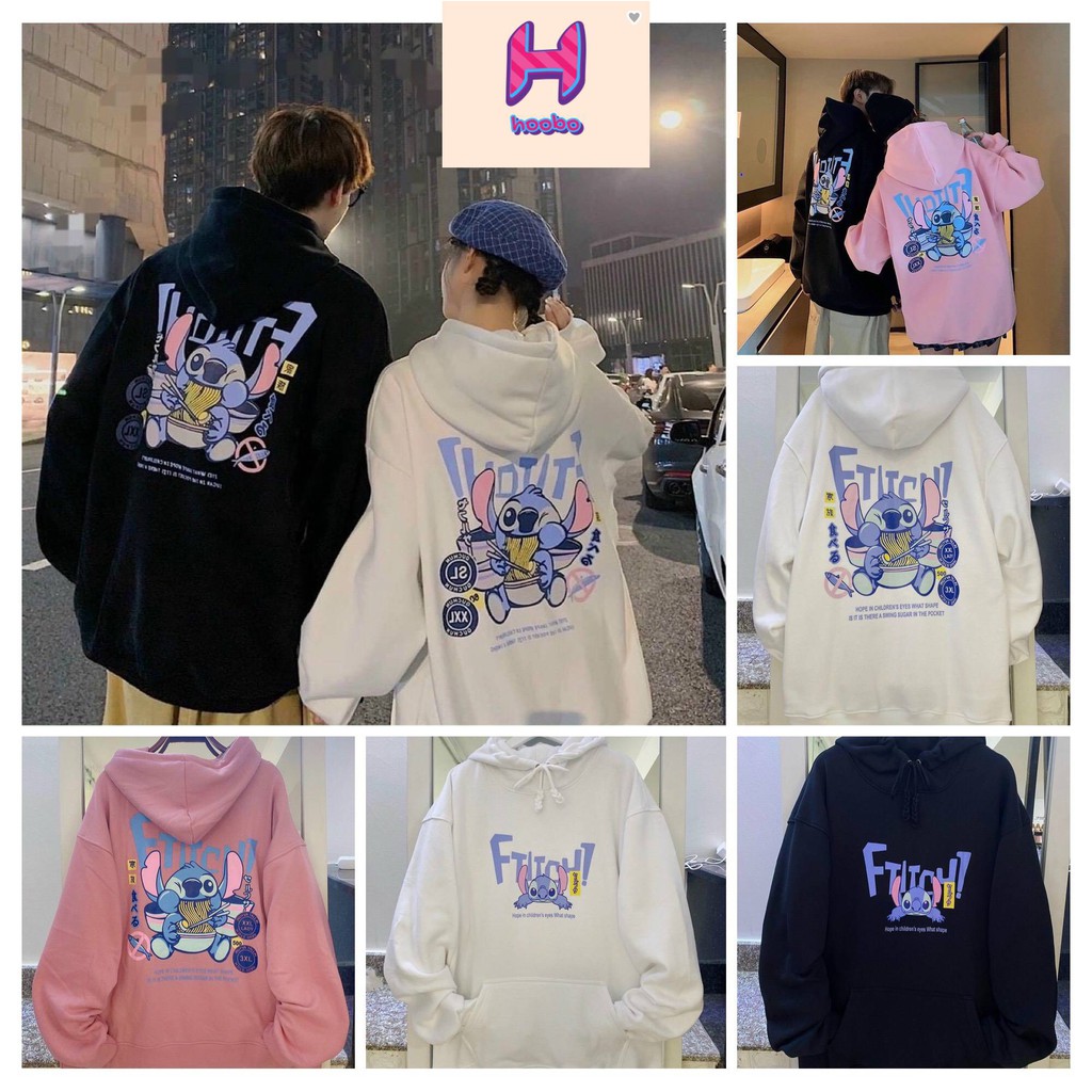 Áo Hoodie Unisex Stitch Nam Nữ Bigsize - Áo Khoác Nỉ Ulzzang form rộng - Áo khoác Nam Nữ trơn Uni Mùa Đông | BigBuy360 - bigbuy360.vn