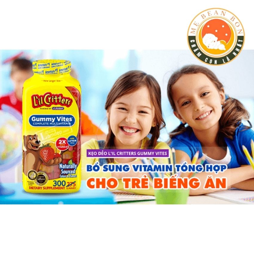 Kẹo dẻo  L’il Critters Gummy Vites Complete Multivitamin 300 viên bổ sung Vitamin  giúp bé phát triển toàn diện của Mỹ
