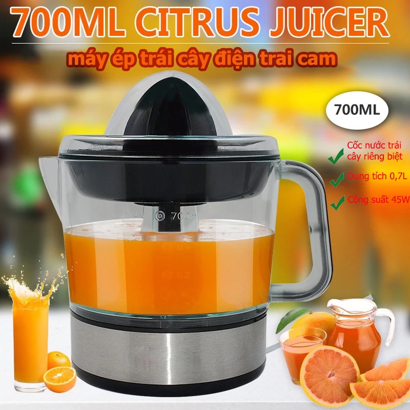 Máy vắt cam 700ml Công suất lớn có múi Máy ép cam Máy ép trái cây gia đình Máy nghiền trái cây Máy ép chanh