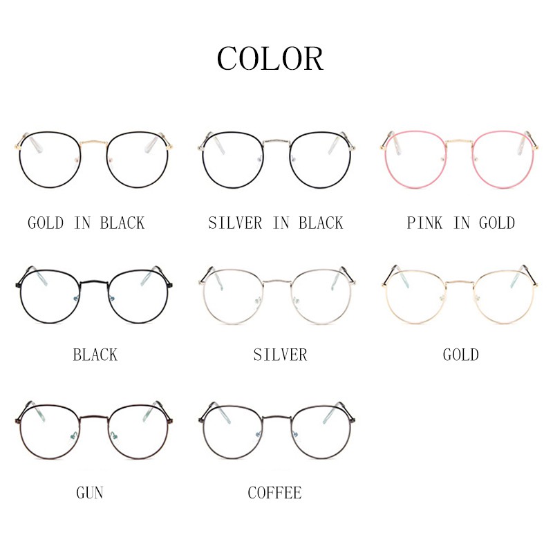 COD Mắt Kính Gọng Kim Loại Tròn Chống Ánh Sáng Xanh Chống Bức Xạ Thời Trang Hàn Quốc Mới Cho Nam Và Nữ