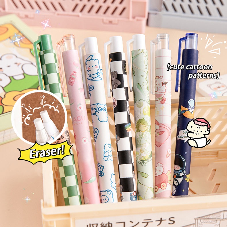 Gôm Tẩy Dạng Nhấn Bằng Cao Su Họa Tiết Hoạt Hình Dễ Thương Có Thể Thu Gọn