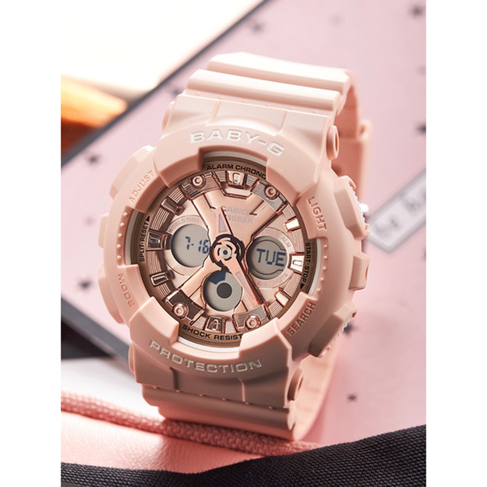 Đồng Hồ Nữ Casio Baby-G BA-130-4ADR Chính Hãng | Casio Baby-G BA-130-4A Dây Nhựa