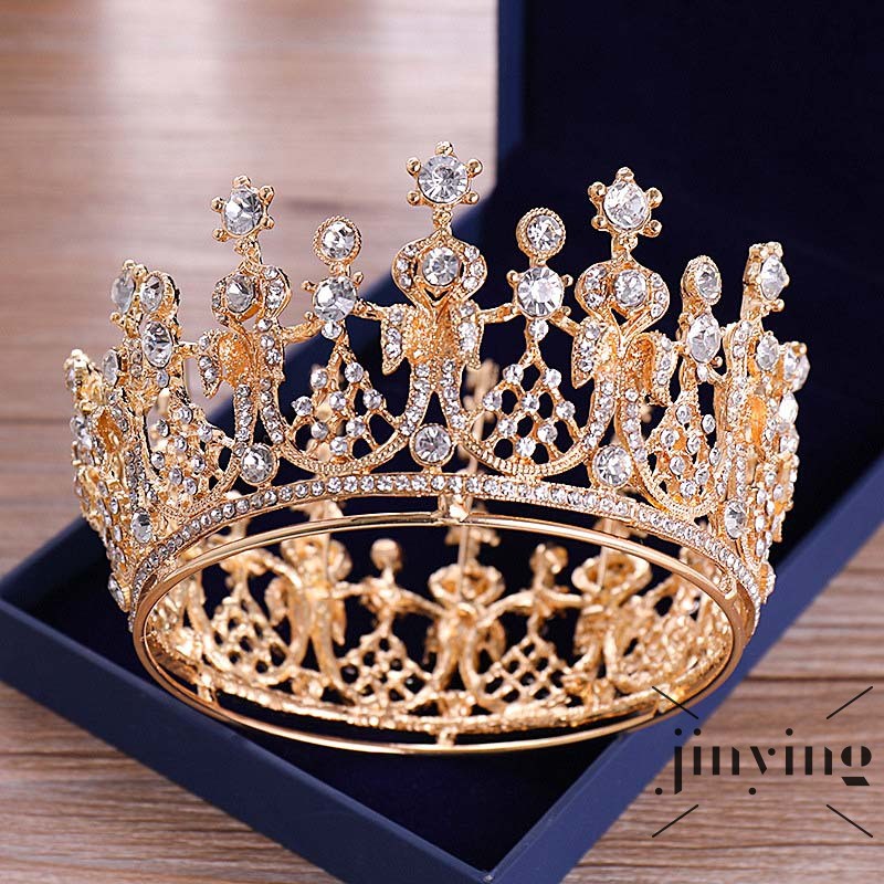 GETNOIVAS Vương miện cài tóc cô dâu đính đá thời trang xinh xắn