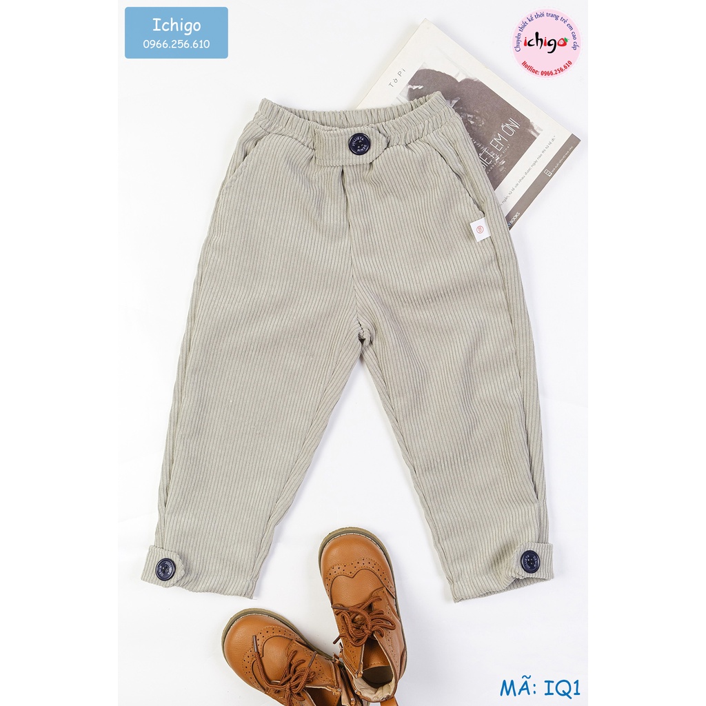 ZQ2 - Quần nhung cúc cá cho bé trai bé gái chất nhung tăm Hàn cao cấp - Zang Tote