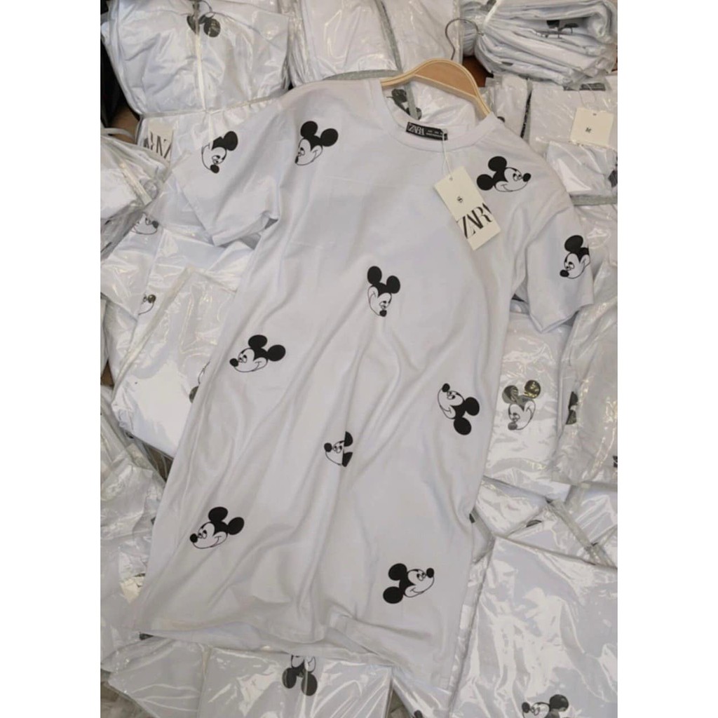 Áo thun nữ phông váy mickey trùm mông from dấu quần cho nữ