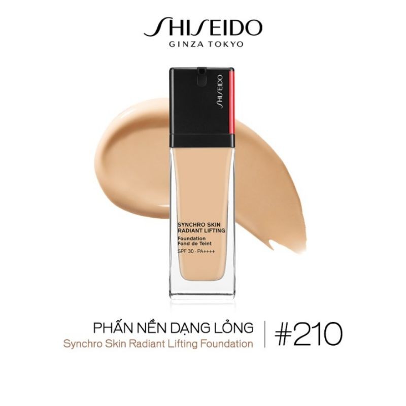 Phấn nền dạng lỏng Shiseido Synchro skin radiant Lifting Foundation 30ml màu 210 - Birch