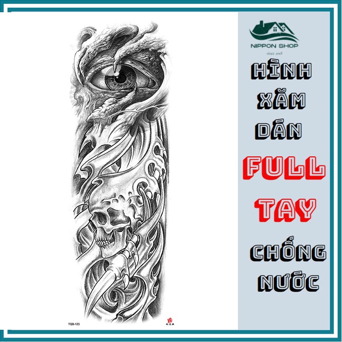 Hình Xăm Dán Kín Tay, Nửa Lưng TQB-123