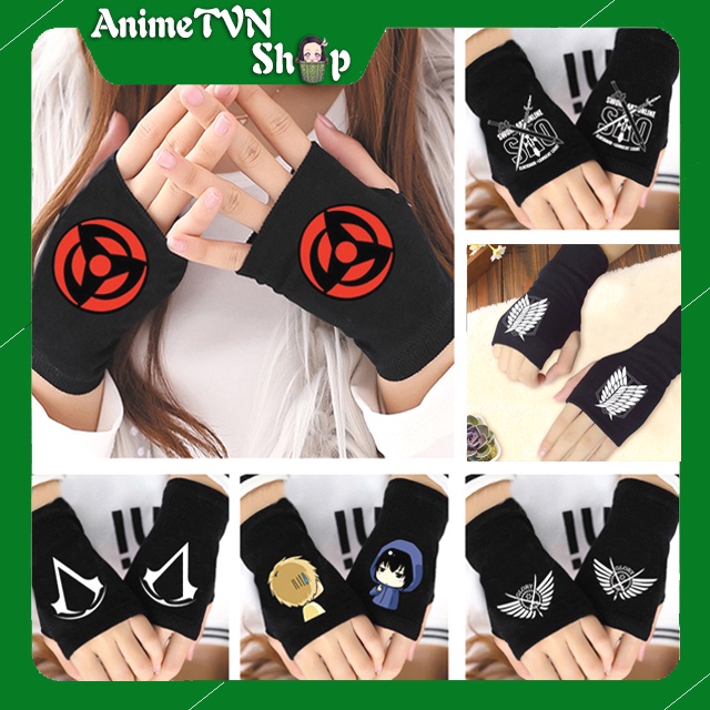 Găng tay vải Cotton xịn cao cấp in hình anime/manga (One piece, Naruto, Titan, SAO, Re zero, Your Name Fate)