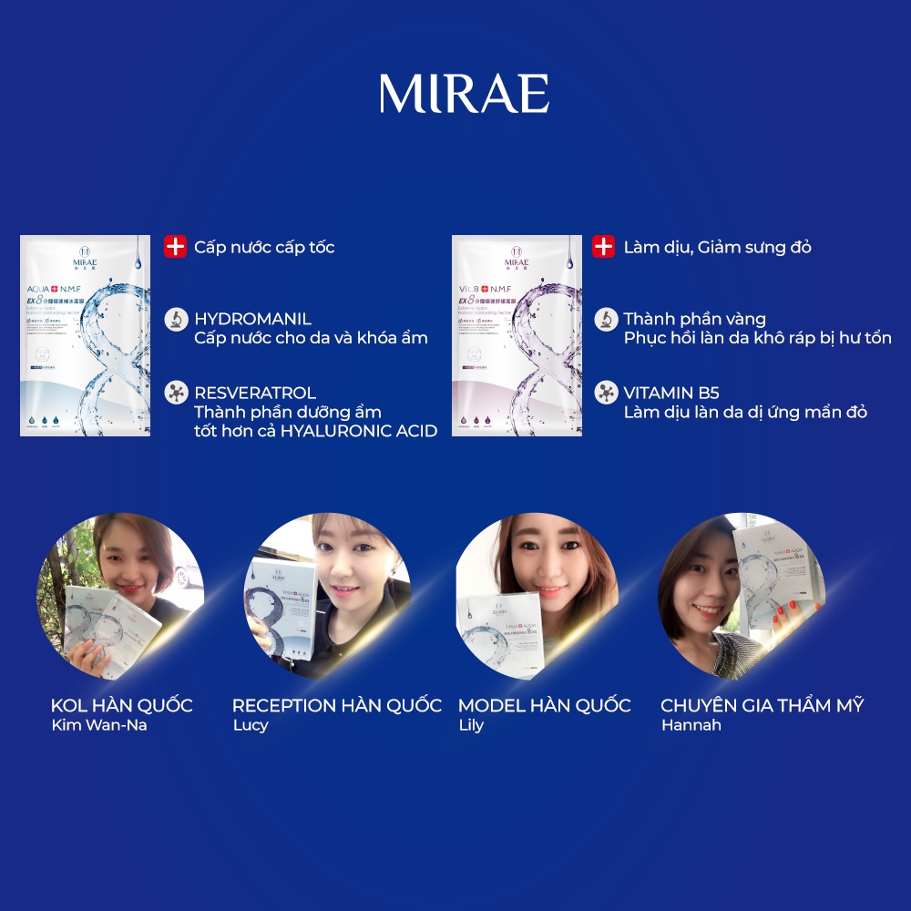 Mặt nạ 8 phút Vit.B MIRAE EX8 phục hồi da giúp giúp da căng mịn 20g/miếng