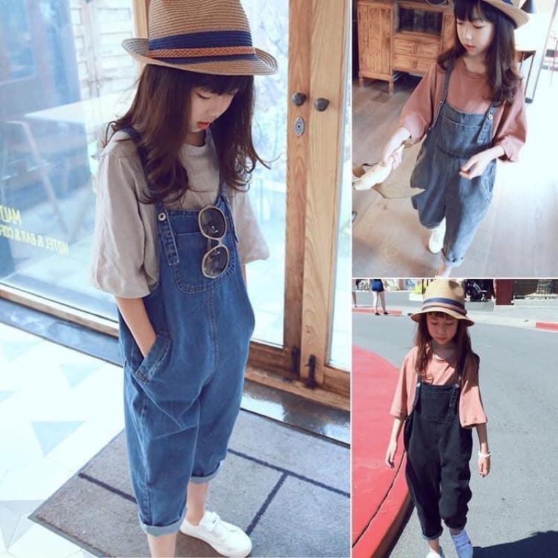 Set áo+ Yếm jean bé gái size đại
