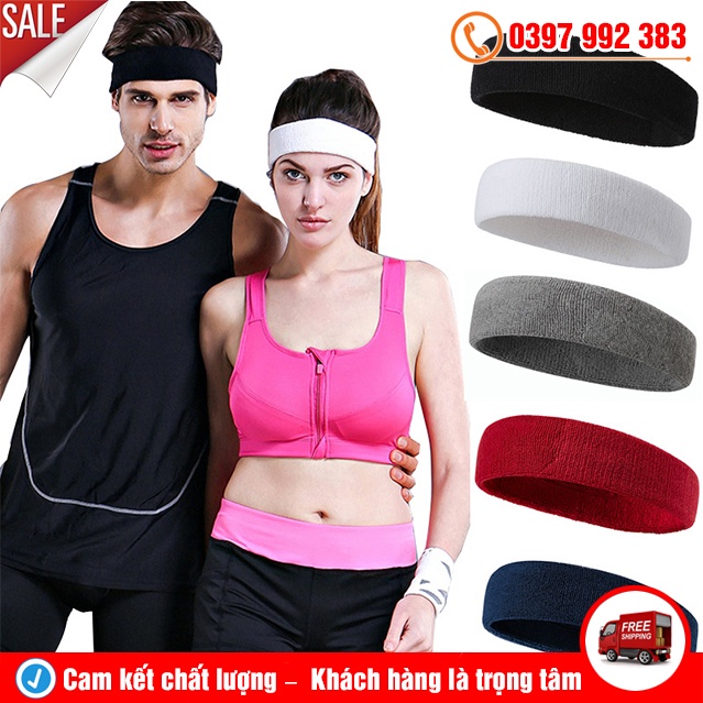 Băng Đô Thể Thao Headband Cotton Đeo Trán Thấm Chặn Mồ Hôi Chống Trượt Siêu Tốt Cho Nam Và Nữ