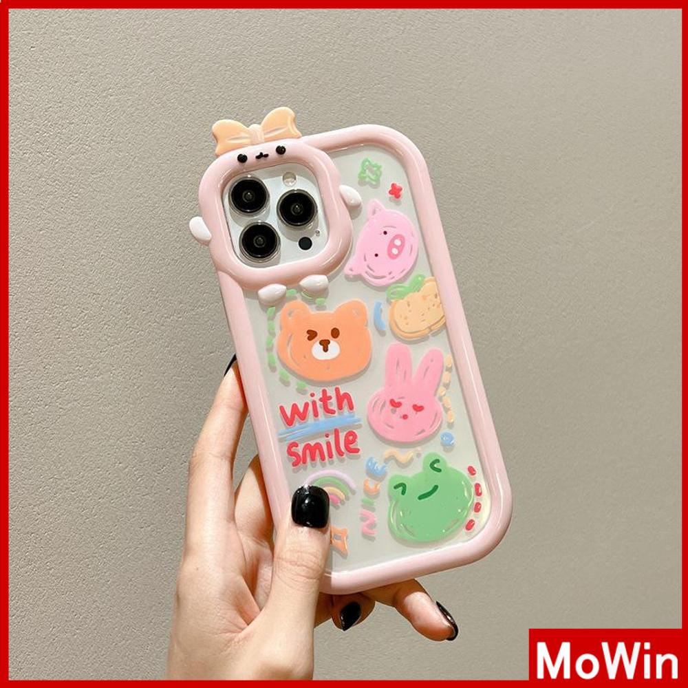 Ốp lưng silicon họa tiết gấu hoạt hình thích hợp cho iPhone 11 Pro Max 13 ProMax 12 Pro Max 7Plus xr XS Max