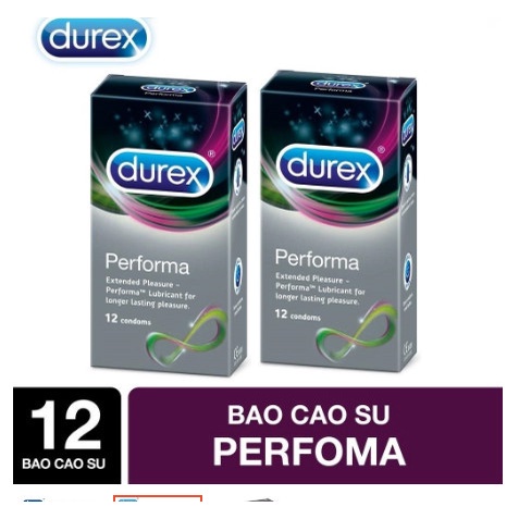 Bao Cao Su Durex Performa Chính hãng hộp 12 chiếc  kéo dài thời gian quan hệ chống xuất tinh sớm
