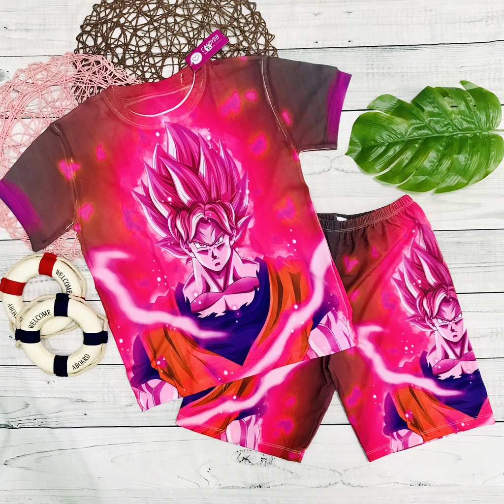 Đồ bộ thun lạnh hình Songoku Bảy viên ngọc rồng Dragon Ball bé trai vải đẹp