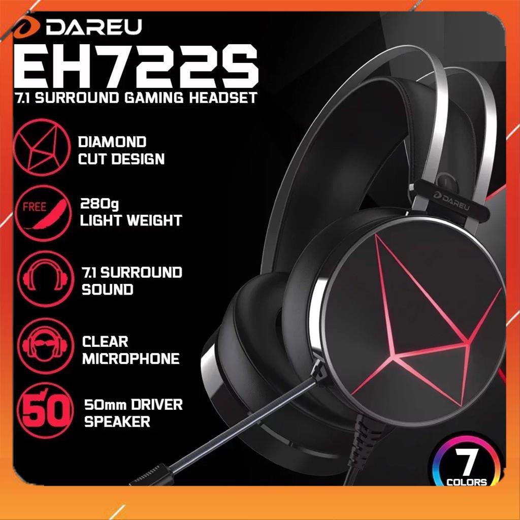 [ HÀNG SIÊU CẤP ] Tai nghe Gaming Dareu EH722S 7.1 - Led RGB - Âm thanh giả lập - BH 12 Tháng [ CHÍNH HÃNG ] | WebRaoVat - webraovat.net.vn