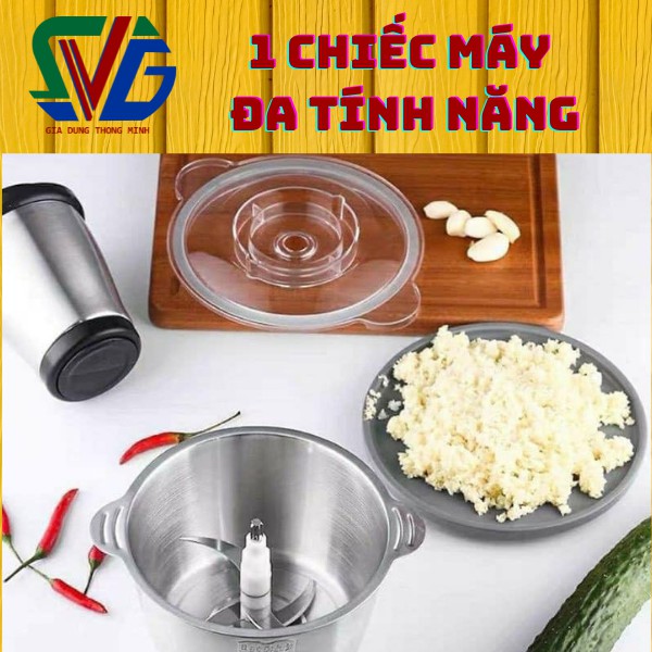 Máy xay thịt máy xay thịt cầm tay đa năng gia đình cối Inox 4 lưỡi đa năng,công suất 250W