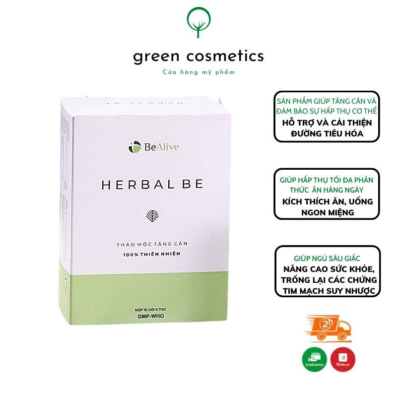 Viên Uống Thảo Mộc Bealive Herbal Be hộp 30 Viên Hỗ Trợ Tăng Cân, Cải Thiện Hệ Tiêu Hoá, Tăng Cường Sức Khỏe, Làm Đẹp Da