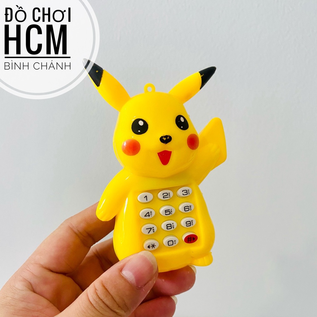 Đồ chơi điện thoại cầm tay Pikachu dùng pin có tiếng vui nhộn dành cho bé thích khám phá hoạt hình Pokemon