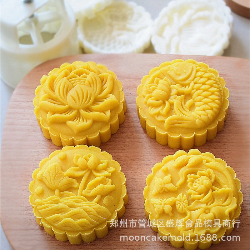 Khuôn trung thu 4 mặt Sen Cá 200gr