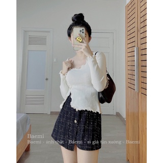 Áo len cổ lệch baemi - sml