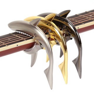 Hình ảnh Capo guitar cá mập kẹp được Acoustic và classic loại tốt nhất tặng pick chính hãng