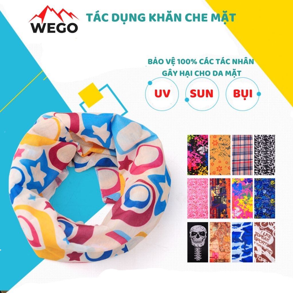 Khăn bịt mặt, che mặt đa năng chống bụi, chống tia UV, chống nắng thấm hút mồ hôi khi đi xe máy đi phượt chính hãng WEGO