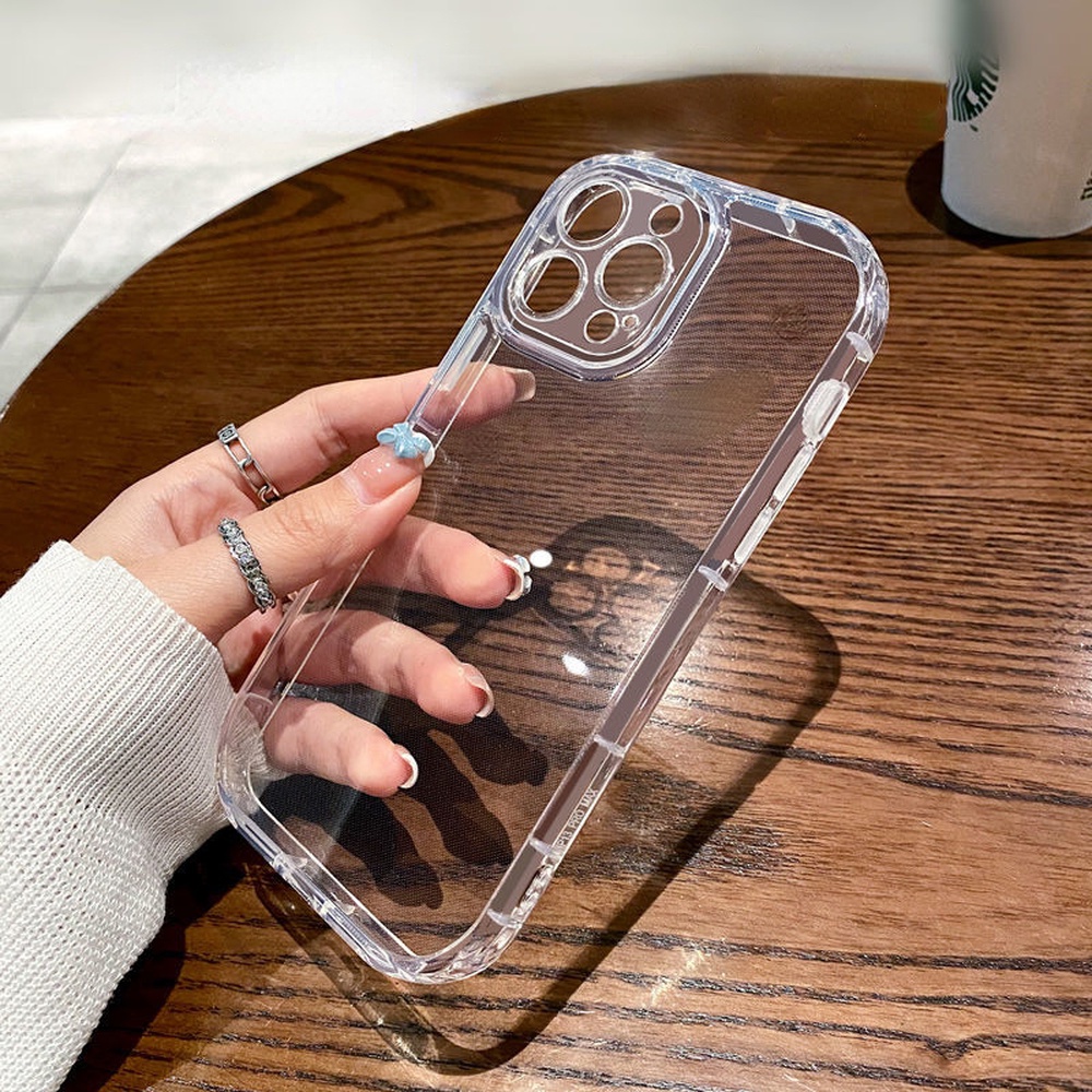 Ốp Điện Thoại TPU Mềm Trong Suốt Siêu Mỏng Chống Sốc Chống Thấm Nước Cho iPhone 11 13 14 12 Pro Max X XS XR 7 8 Plus