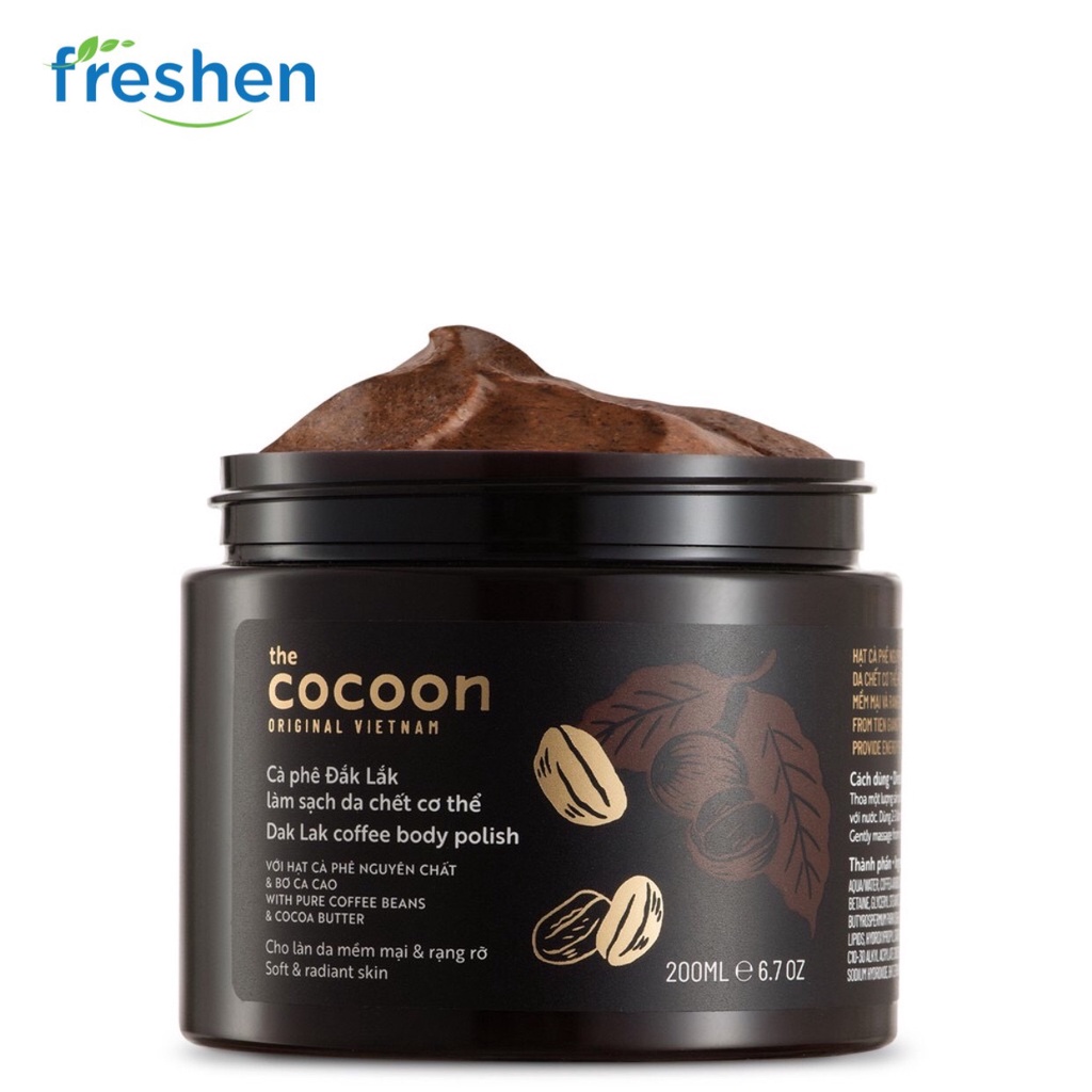 Cà phê Đắk Lắk làm sạch da chết cơ thể Cocoon 200ml