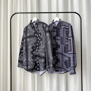 Áo Sơ Mi Tay Dài Dáng Rộng In Họa Tiết Cá Tính Cho Nam