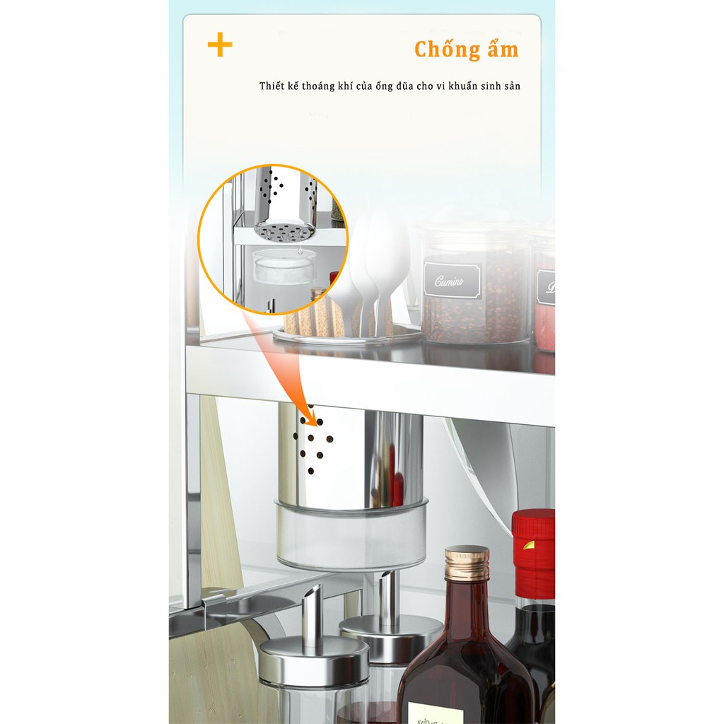 Giá để gia vị inox 2 tầng 30x22x45