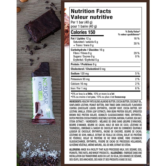 Thanh bánh Keto Protein NOSUGARCOMPANY - USA/ Plant-based/ Non GMO/ Gluten-free