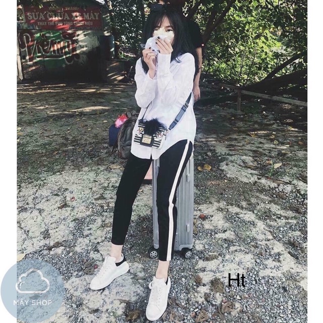 Quần thể thao vải umi hàn, Quần vải 1 sọc to cạp chun co giãn TT1993 - NhiNhi Shop