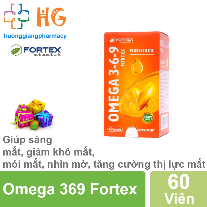 Dầu cá Omega 369 Fortex bổ não viên uống bổ mắt vitamin tốt cho mắt bổ tim tăng cường thị lực giảm khô mắt mỏi mắt