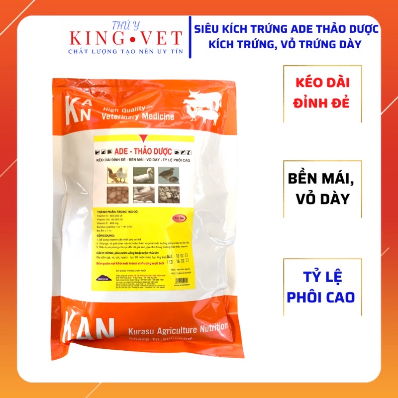 Thuốc Thú Y- Siêu Kích Đẻ, Kích Trứng, Tăng Sản Lượng, Lên Giống Ngan, Gà, Vịt, Cút, Lợn, Trâu gói 1kg
