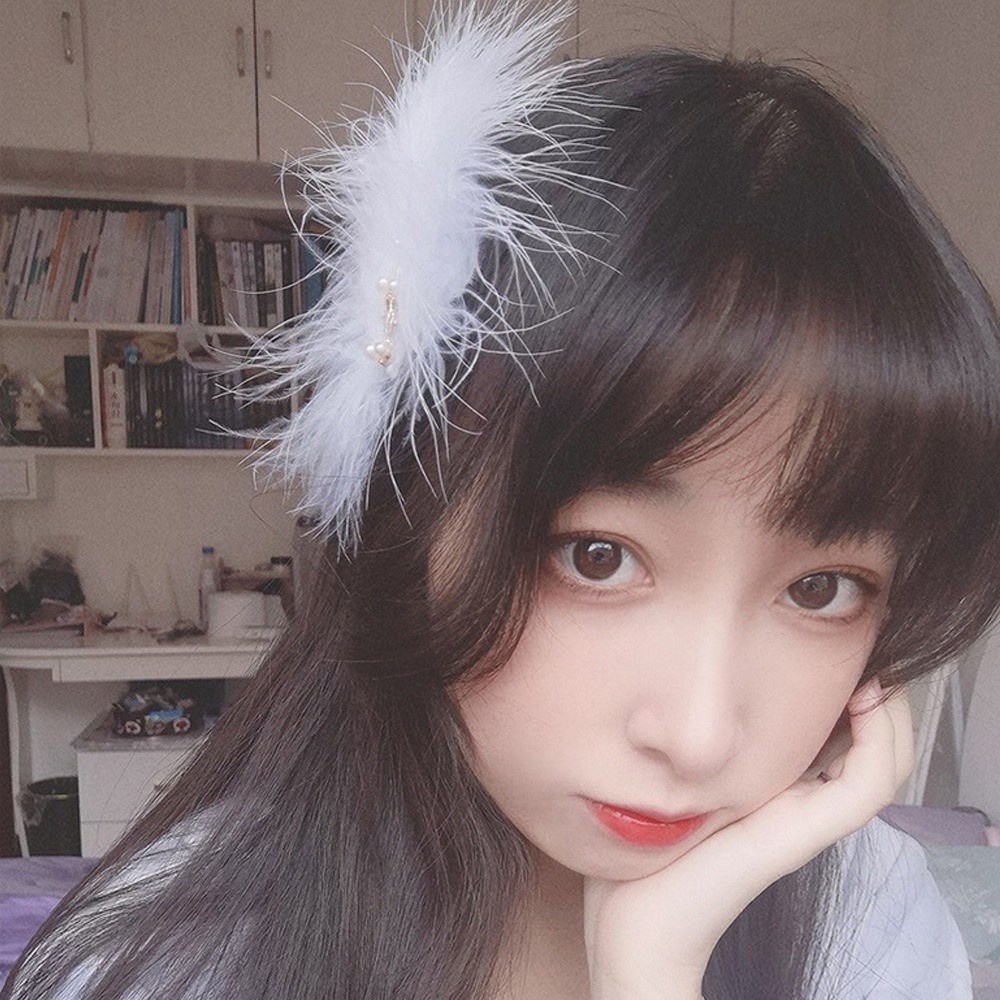 Kẹp tóc hình lông vũ nhiều màu dễ thương thời trang dành cho nữ