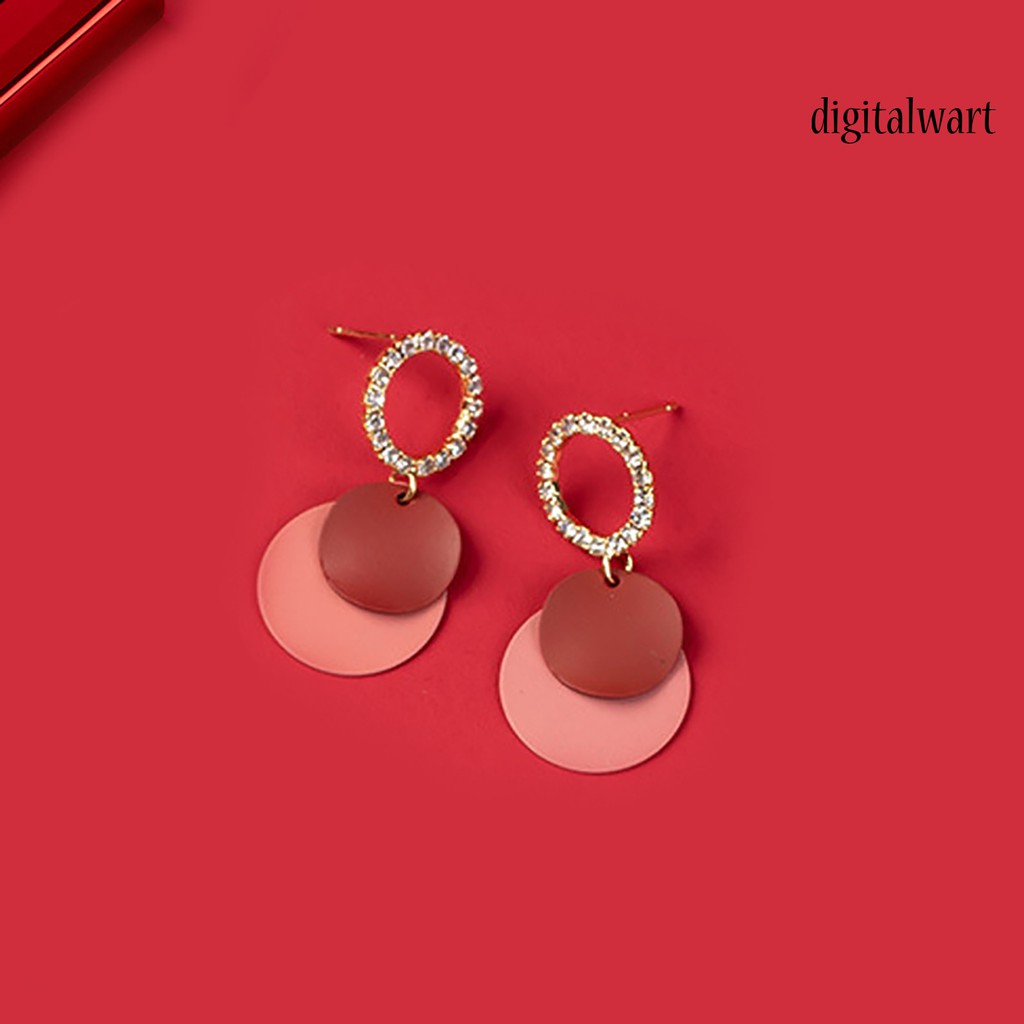 1 Đôi Khuyên Tai Tròn Mạ Bạc Thời Trang Cho Nữ