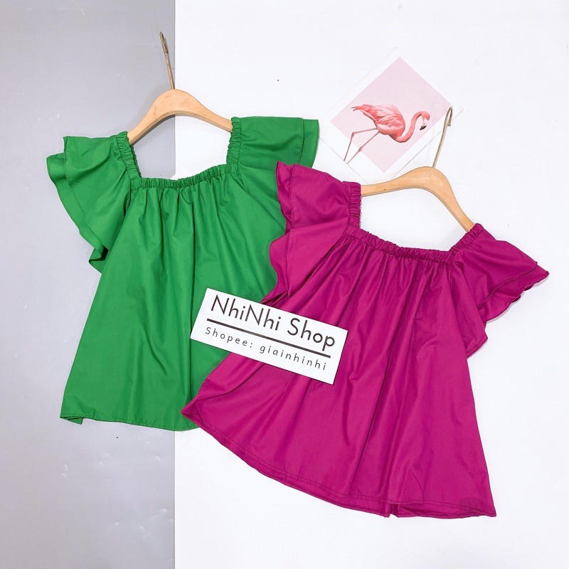 Xả hàng - Áo kiểu thô trễ vai bèo dáng rộng siêu đẹp AK139 - NhiNhi Shop