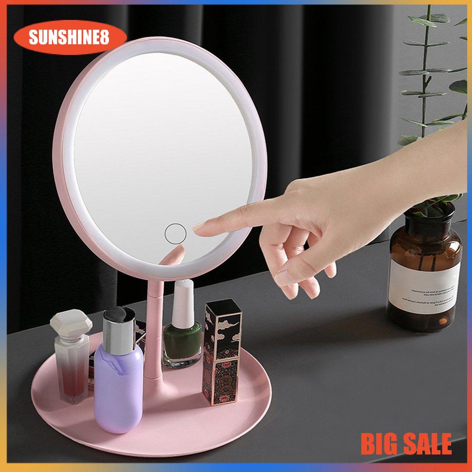 Gương trang điểm tích hợp đèn LED ba màu sắc màn hình cảm ứng