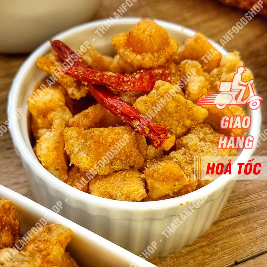 Tóp Mỡ Liền Da Xốc Muối Tỏi - Lon 250gr
