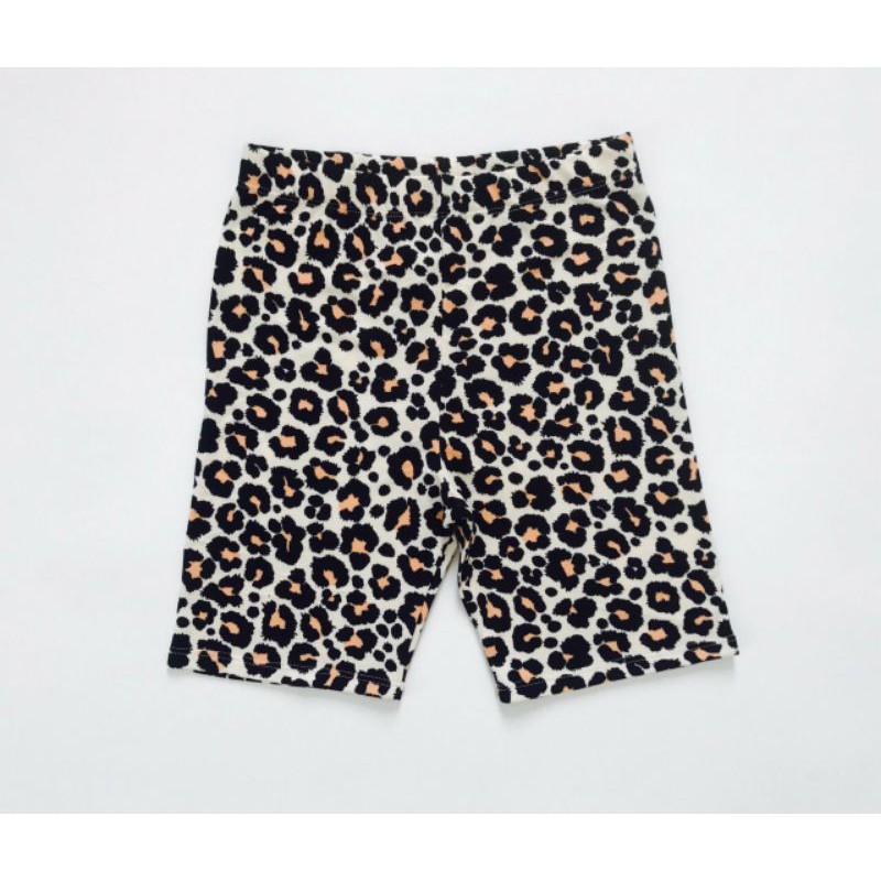 Quần biker short da beo đen