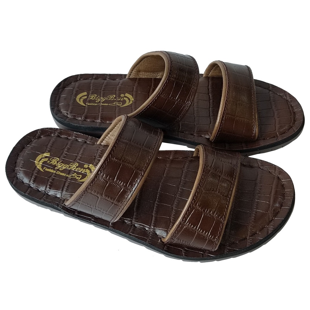 Dép Nam Quai Ngang Da Bò Thật BIGBEN Cao Cấp DN337