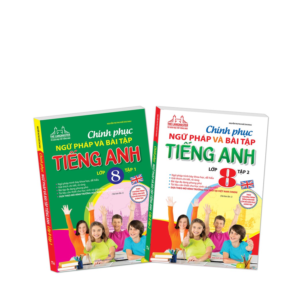 Sách - Combo Chinh Phục Ngữ Pháp Và Bài Tập Tiếng Anh lớp 8 (trọn bộ 2 tập)