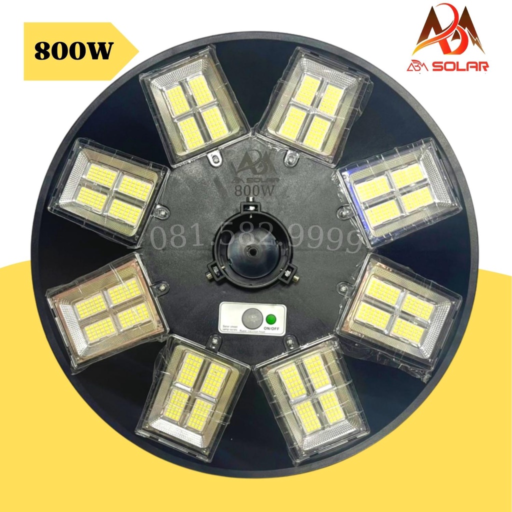 [800W] Đèn Năng Lượng Mặt Trời Sân Vườn, Đĩa Bay UFO 8 Pha Siêu Sáng, Chống nước IP 68, Cảm Biến Chuyển Động - ABM SOLAR