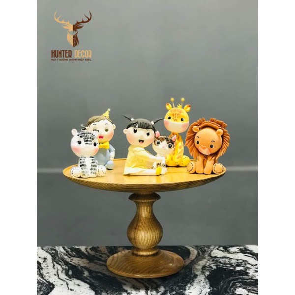 Đĩa gỗ tròn trang trí đựng bánh
