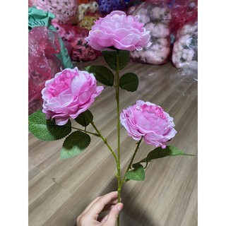Trà mộc miên 3 bông Hoa trà giả Hia nhựa giả