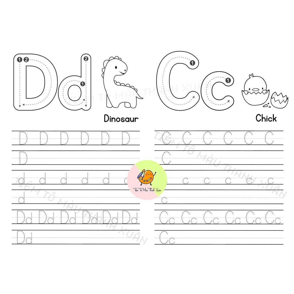 Set 26 Tờ Luyện Viết Bảng Chữ Cái Tiếng Anh Cho Bé - Tiệm Tô Màu Thanh Xuân