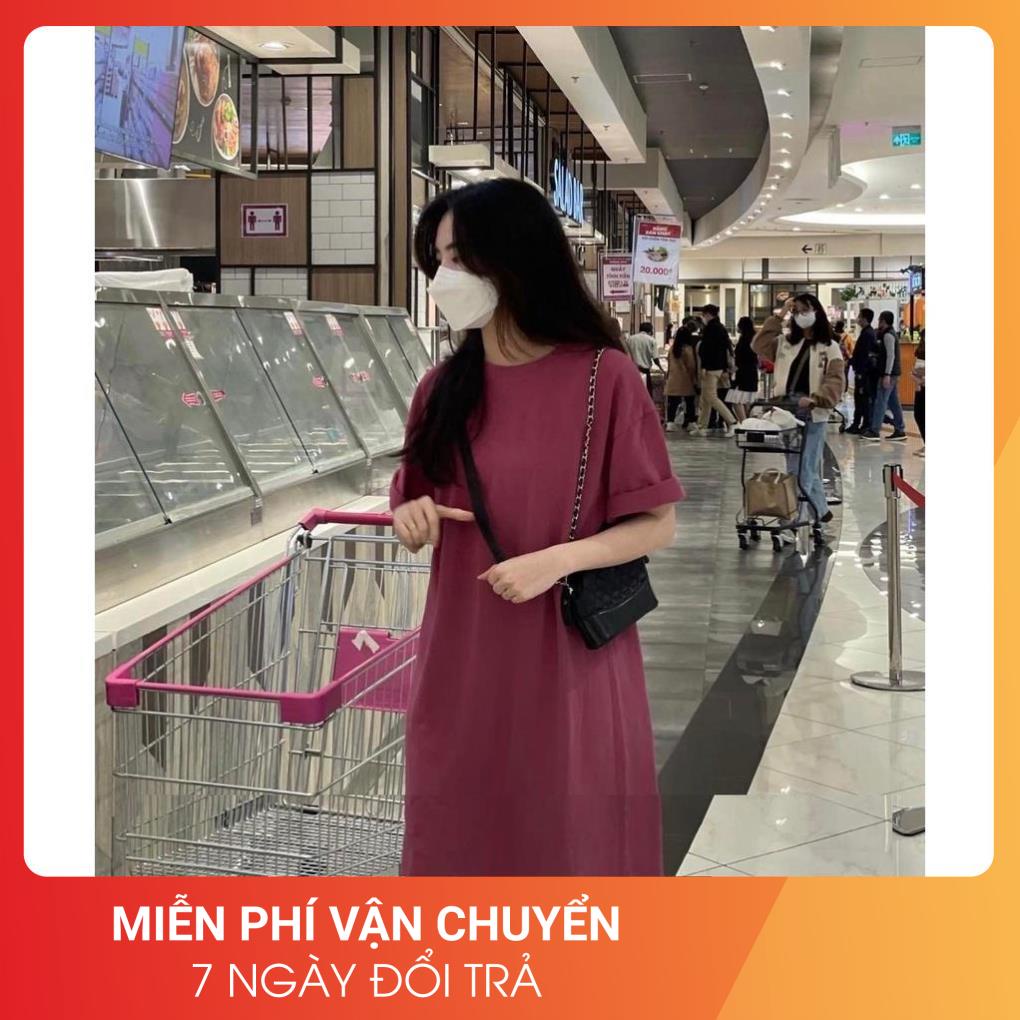 Đầm Vintage Rêu Và Đỏ Dáng Suông 24AP Nữ [FREESHIP] 🌸 Váy cộc tay lỡ thun form rộng đẹp bánh bèo cá tính Ulzzang 🌸 | BigBuy360 - bigbuy360.vn
