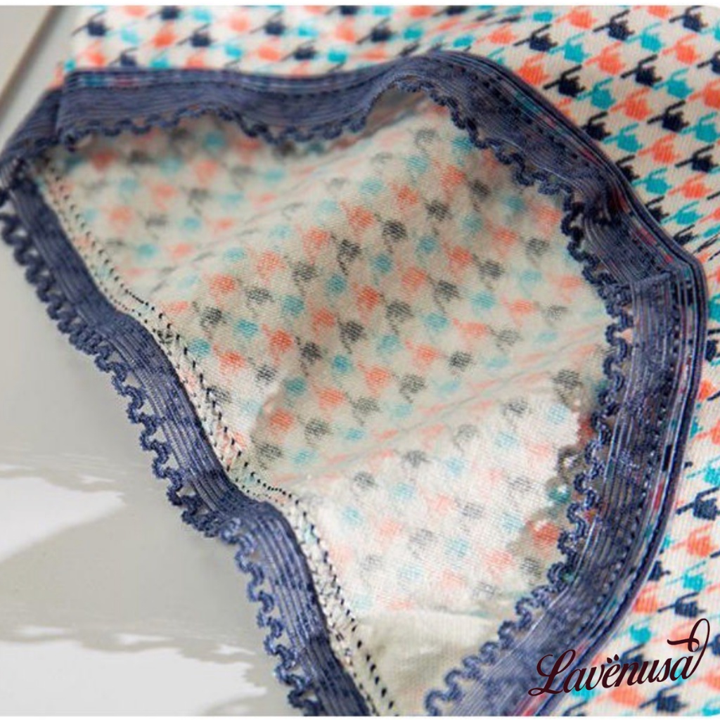 Quần lót nữ Cotton thổ cẩm kháng khuẩn cao cấp siêu thấm hút LAVENUSA QL25