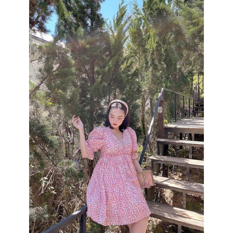 [Siêu Xinh] Váy Hoa Babydoll 3 Màu, Đầm Hoa Dáng Xoè Tay Phồng Dễ Thương Có Ảnh Thật Kèm Video | BigBuy360 - bigbuy360.vn