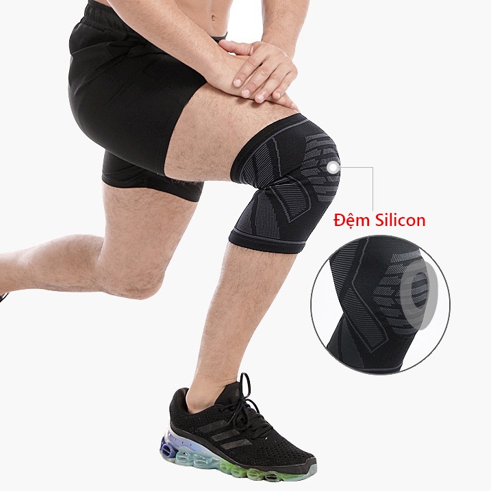 [Mã BMLT30 giảm đến 30K đơn 299K] Băng bảo vệ đầu gối Bó gối thể thao Rhino P7731 có đệm Silicon